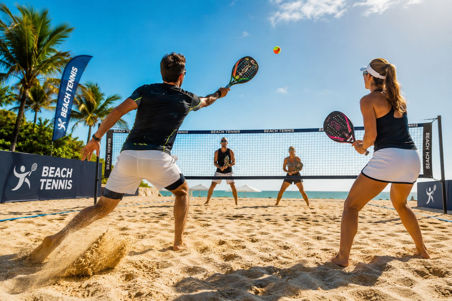 Beach-Tennis im feinen Sand